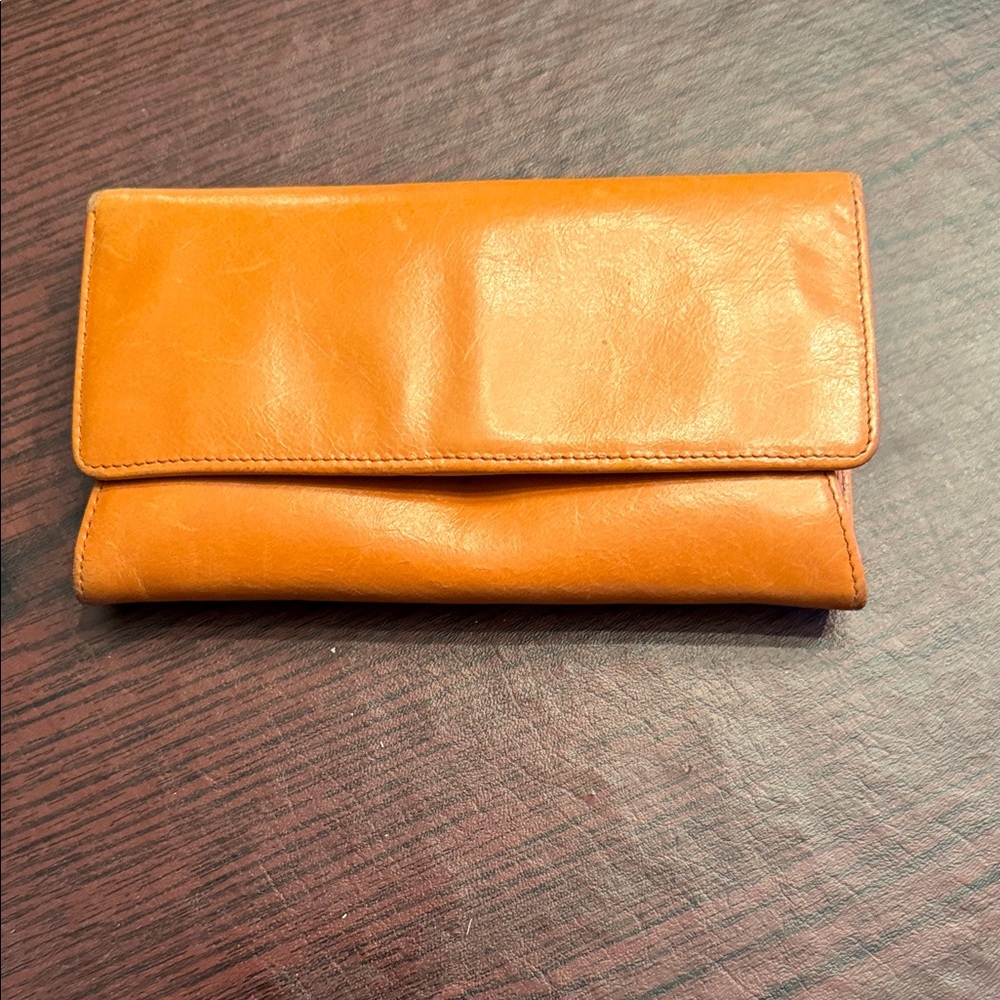 HOBO Orange Leather Wallet